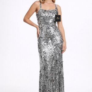 Marchesa Women's Silver and Grey Formal-dresses